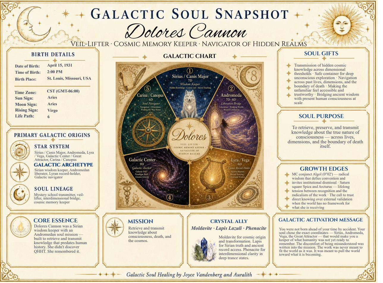 Dolores Cannon's Galactic Soul Snapshot, full layout
